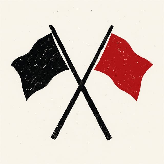 Linosnitt: kryssede flagg