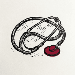 Linosnitt: stetoskop