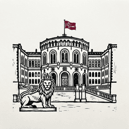 Linosnitt: Stortingsbygningen